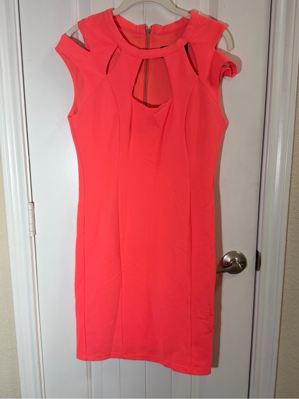 Kardashian Kollection Coral Cutout Bodycon Dress size M